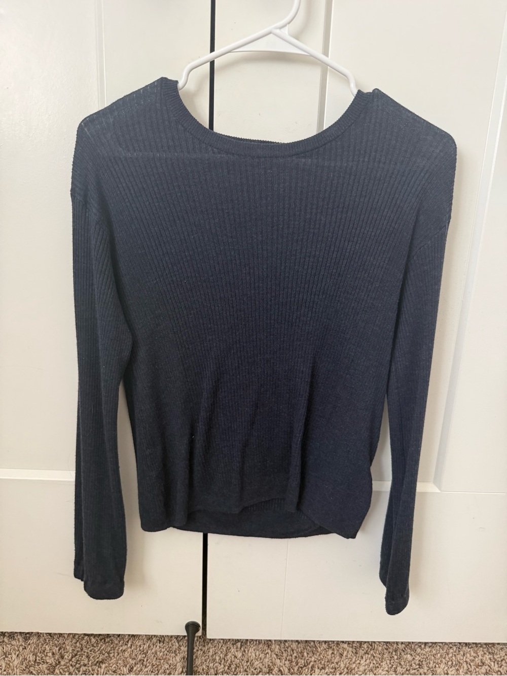 navy ribbed sweater